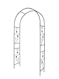 defacto Rosenbogen Gartentor Rankhilfe - 230 x 114 x 37 cm - Metall - Farbe: Schwarz Rostfrei DF-28B