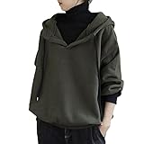 BDCUYAHSKL Fleece Verdickte LangäRmlige Mit Kapuze GefäLschte Zweiteilige Pullover Mit Hohem Kragen Damen Herbst Und Winter Neue Freizeitjacke Top-T