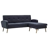 vidaXL Sofa in L-Form Stoffbezug Dunkelgrau Polstersofa Couch Ecksofa Eck