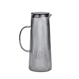 JXRYFMCY Wasserkrug Glas Wasser-Jug-Tee-Kugel heiße kaltgefrorene Wasser-Weinkaffee-Milch- und Saft-Getränk-Karaffe Tee und Saft Trinken (Color : Gray, Größe : 1200ml)