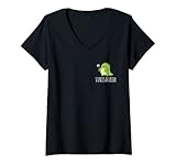 Damen Vinosaurier Vinosaurus Rex Vinodino Weinliebhaber Vino Wein T-Shirt mit V