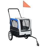 Chamber 2-in-1 Pet Fahrradanhänger & Jogging Kinderwagen Für Hunde Klappbarer Hundewagen Mit Abnehmbarer Regenhülle Und Sicherheitsflagge, Vorderrad Um 360° Drehb