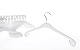 famy.Shop Kleiderbügel aus robustem Kunststoff für Hemden/Shirts/Blusen, EXTRA BREIT f. Übergrößen, drehbare Haken, weiß, 47cm, 50 Stück