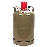 CAGO Camping Gas-Flasche (Leer) - Befüllbarer 11kg Gas-Behälter mit Gasregler-Schlüssel mit Magnet für Gas-Grill, Gas-Kocher, Wohnwagen, Heizung