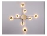 ADIE Retro Goldene 8 Lichtquelle Wandleuchte, LED Dreifarbige Lichtkunst Deco Aussehen Wandleuchte, Geeignetes Schlafzimmer Korridor Wohnzimmer (Color : Gold)