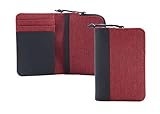 NAVA DESIGN - Kreditkartenhalter mit 4 Taschen, Geldbörse und RFID, Farbe Rot - Maße 12 x 8