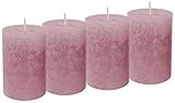 Unbekannt 4 Stumpenkerzen Kerzen Rosa Taufe Hochzeit Tischdeko Dek