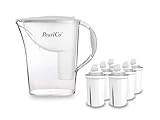 PearlCo - Wasserfilter Standard (weiß) mit 6 classic Filterkartuschen - passt zu Brita C