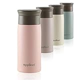 eppikan® eppiToGo Edelstahl Thermobecher- Isolierbecher, Kaffee-to-go Becher, 350 ml, 500 ml Travel Mug, Autobecher, auslaufsicher mit hygienischer 360°-Trinköffnung (Powder Pink, 350 ml)