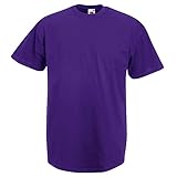 Fruit of the Loom Herren-T-Shirt, kurzärmlig, Grau, violett, XXL