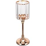 Goldener Kristall-Kerzenhalter in Zylinderform, Größe M, goldener Kristall, nordischer romantischer Esstisch, Kerzenlicht, Abendessen, Requisiten, Tischdekoration, einfache Kerzenleuchter, O