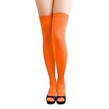 Oblique-Unique® Sexy Strumpfhose -halterlos- Overknee Strümpfe - Party Kostüm Fasching Karneval (Overknee orange)