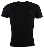 Polo Ralph Lauren Herren T-Shirt mit Rundhalsausschnitt, bestickt, Pony, kurzärmelig, schwarz, X-Groß