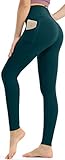 Persit Damen Sport Leggings, High Waist Yogahose Lang Sporthose Sportleggins Tights Blaugrün S