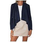 AGOUWUCHE Damen Strickjacke Casual Lose Einfarbig Langarm Cardigan Coat Elegant Kurzmantel mit Unregelmäßige S