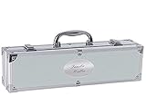Grillkoffer mit 3-teiligem Grillbesteck INKL. GRAVUR - Grillset, Geschenk, Grillzange, Grillgabel, Fleischwender - Geburtstagsgeschenk, Geschenk zum Vatertag, zu Weihnachten, für Mann, Freund, B