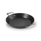 Le Creuset Aluminium-Antihaft Paellapfanne, Ø 32 cm, PFOA-frei, Für alle Herdarten inkl. Induktion geeignet, Anthrazit/Silb