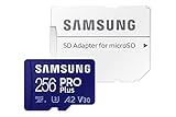 Samsung PRO Plus 256GB microSDXC UHS-I U3 160MB/s Full HD & 4K UHD Speicherkarte inkl. SD-Adapter (MB-MD256KA/EU)