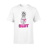 Ananas T-Shirt Ananas slu_t I Am A Joke T-Shirt - Standard T-Shirt Gr. M, weiß