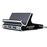 FENXIXI Typ C Hub-Dockingstation USB-C bis HDMI-Dock-Netzteil der vertikalen Basis mit Halterung