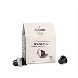 AMANN Kaffee Ipanema Espresso Kapseln l Nespresso®* kompatibel | Kaffeekapseln aus Hochland-Arabica Bohnen I nussiges Aroma, voller Körper mit einem Hauch von Schokolade I Stärke 5 (30 Kapseln)