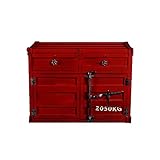 GDFFKS Industrielles Eisen-Kunst-Schrank, Metall-Aufbewahrungsschrank, Kreative Vintage-Dekoration, für Heimbüro-Wohnheim-Schule, belüftet, abschließbar, Rot, 37'L x 19,6' B x 27,5' H