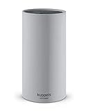 Kuppels ALL4ONE Universal Messerblock ohne Messer, Rund, Grau, Mit herausnehmbaren Borsten, 22 cm groß, Flexibel ohne Schlitze, Messerhalter, Messerblock leer, messerblock unbestück
