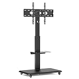 RFIVER TV Ständer Rollbar Fernsehtisch Fernseh Ständer mit Rollen für 32-70 Zoll Fernseher Höhenverstellbar schwenkbar Hält 50 kg max VESA 600x400