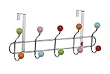 Premier Housewares Tür-Garderobe, Leiste mit 10 Haken mit bunten Kug