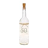 Manufaktur Liebevoll Flaschenlicht Happy Birthday 50 - Persönliches Geschenk zum Geburtstag - Flasche mit stimmungsvoller LED Beleuchtung  