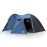 yourGEAR Zelt Cetona 4 Personen Kuppelzelt Wohnraum Seiteneingang Stehhöhe Wasserdicht 3000 mm Blau G