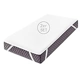 Aishces 2er Set Matratzenschoner 180x200 cm Wasserdicht Matratzenauflage Atmungsaktive, ohne Knistern M