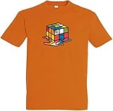 Herren T-Shirt Zauberwürfel S bis 5XL (Orange, XL)