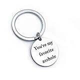 Chowcencen Sie sind mein Lieblings Asshole Schlüsselanhänger Du bist EIN Arschloch Keychain Geschenk Schlüsselring Aber ich Liebe Dich Schlüsselanhänger Romantische Brief Paar Geschenk