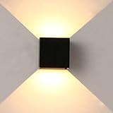 ETiME 13W LED Dimmbar Wandleuchte Außen Wandlampe Wasserdicht Mit Einstellbar Abstrahlwinkel IP65 LED Wandbeleuchtung Außenlicht Warmweiß (Schwarz 13W Dimmbar warmweiß)