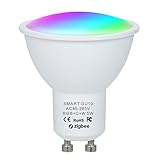 skrskr 5W Wi-Fi Smart Bulb Dual Mode Weiß & RGB 16 Millionen Farben GU10 Smart Lamp APP Fernbedienung Sprachsteuerung Timing-Funktion Mehrfarbiges LED-Licht Intelligente drahtlose Glühbirne AC85-265V