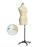 XCTLZG Nähen weiblicher Form Mannequin Body Torso, mit verstellbarem Ständer Wheel Base, Pinnable Half Mannequin Torso für Kleider T-Shirts, Weiß (Größe : M) (S)