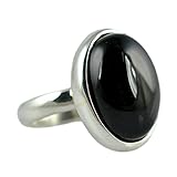 Navya Craft 925 Sterling Silber Schwarzer Onyx Handarbeit Damen Ringgrößen 14 bis 22 DE