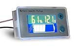 Taikuwu 12V Multifunktions-LCD-Blei-S?ure-Batterie-Kapazit?tsmesser Voltmeter mit Temperaturanzeige, Batterieanzeige, Spannungs¨¹berwachung