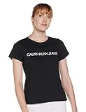 Calvin Klein Jeans Damen Core Institutional Logo Slim Fit Tee T-Shirt, Schwarz (Ck Black 099), X-Large (Herstellergröße: XL)