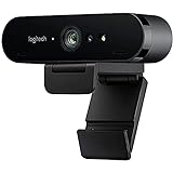 Logitech BRIO STREAM Webcam, 4K Ultra-HD 1080p, Weites anpassbares Blickfeld, USB-Anschluss, Abdeckblende, Abnehmbarer Clip, Für Skype, Zoom, Xsplit, Youtube, PC - Schwarz, Streaming E