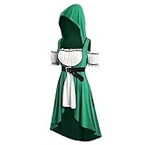 Agoky Damen Dirndl Set Traditionelle Kurzarm Trachtenkleid Dirndlbluse Kostüme für Oktoberfest Karneval Halloween Kleid Trachtenkleid Kostüme Grün C M