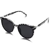 SOJOS Klassisch Retro Runde Sonnenbrille Damen Herren Groß Brille SJ2067 mit Demi Rahmen/Grau L