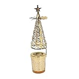 Fenteer Drehbarer Weihnachtskerzenhalter Rotierender Kerzenständer - Goldene Kiefer 2