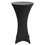 Beautissu Stretch Stehtisch Husse Stella für Bistrotisch Ø 60-65 cm Elegante Stretch-Husse Schwarz als Tisch-Überzug in div. Farben & Größ