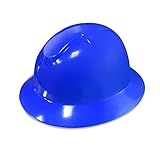 HYCOPROT Sicherheitshelm mit 6 Punkt Aufhängung Einstellbar Schutzhelm Belüfteter Langer Schirm Kopfschutzhelm Baukonstruktion Industrieschutzhelm (Blue)