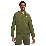 Nike Mens M NSW Club Hoodie FZ FT Sweatshirt, Rough Green/Rough Green/White, XL-T