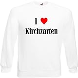 Reifen-Markt Sweatshirt I Love Kirchzarten Größe 2XL Farbe Weiss Druck Schw