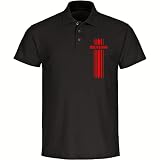 VIMAVERTRIEB® Herren Poloshirt Bayern - Streifen Block - Druck:rot - Polo Shirt Hemd Polohemd Männer Fußball Fanartikel Fanshop - Größe:M schw