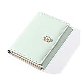 GPWDSN Damen Kleine Geldbörse Karten Geldbörse Kleine Geldbörsen für Frauen Anhänger 3 Steckplätze 1 Fotofenster Reißverschluss Münzfach PU Kleine Geldbörse (B,10,8x2x8CM)